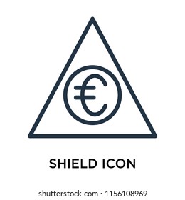 Shield icon vector isolated on white background, Shield transparent sign , linear pictogram or outline logo design in lined style