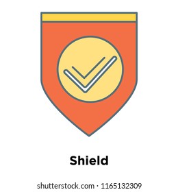 Shield icon vector isolated on white background, Shield transparent sign