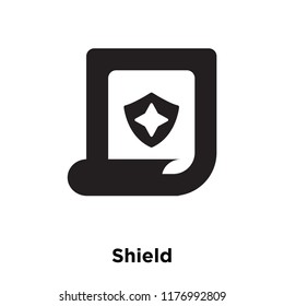 Shield icon vector isolated on white background, logo concept of Shield sign on transparent background, filled black symbol