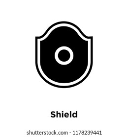 Shield icon vector isolated on white background, logo concept of Shield sign on transparent background, filled black symbol