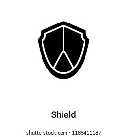 Shield icon vector isolated on white background, logo concept of Shield sign on transparent background, filled black symbol