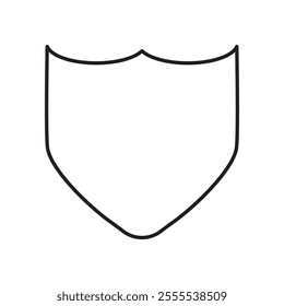 Shield icon vector isolated on white background.