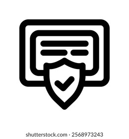 shield icon. vector line icon for your website, mobile, presentation, and logo design.