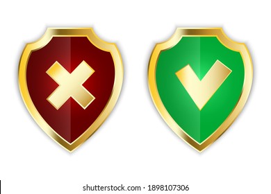 Shield icon vector. Safety internet technology, data secure. Stock image.