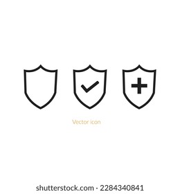 Shield icon vector. Secure and protection icon symbol illustration