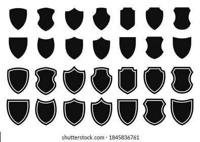 Shield icon vector set illustration