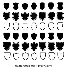 Shield icon vector set illustration