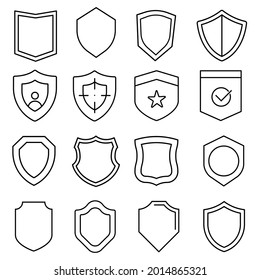 Shield icon vector set. Protect  illustration sign collection.  Defence  symbol or logo.