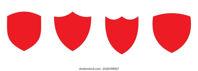 Shield icon vector set. Protect and security symbol illustration. Assorted shield with different shapes for emblem and label frame.