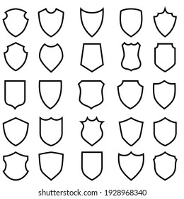 Shield icon vector set. protection illustration sign collection. armor symbol.