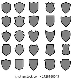 Shield icon vector set. protection illustration sign collection. armor symbol.