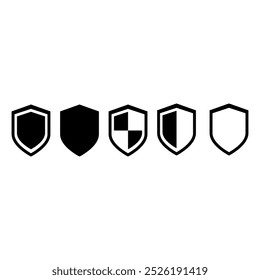 Shield icon vector set. protection illustration sign collection. armor symbol.