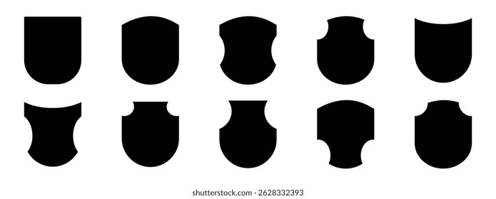 Shield icon. Shield icon vector set, Set of shields silhouette, Protect shield security icon, Set of shield icons Editable stroke. Vector illustration