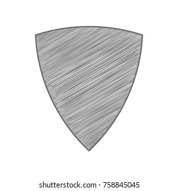 Shield icon. Vector. Shaded gray icon on white background. Isolated.