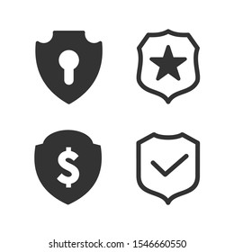 Shield Icon vector sign isolated for graphic and web design. Shield symbol template color editable on white background.