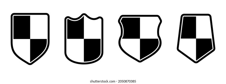 icono de escudo, símbolo de signo de vector de escudo