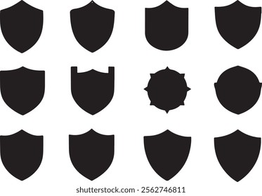 Shield icon vector silhouette image