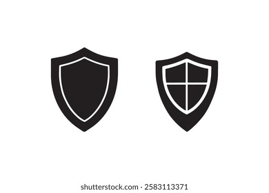shield icon vector silhouette isolated in white background