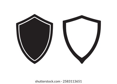 shield icon vector silhouette isolated white background