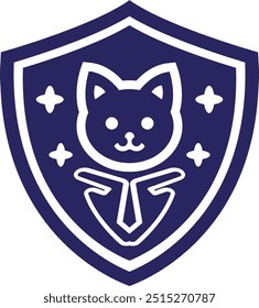 A shield icon vector style cat logo can use any company logo,