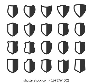 Schildsymbol-Vektorillustration. Der Schild ist ein Symbol für Schutz und Schutz vor bestimmten Gefahren.