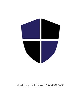 shield icon vector in trendy flat design 