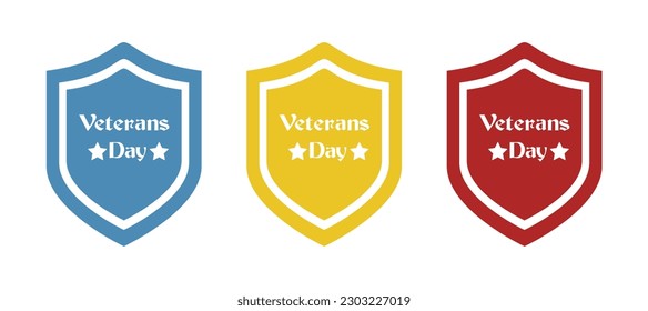shield icon, veterans day on a white background, vector illustration
