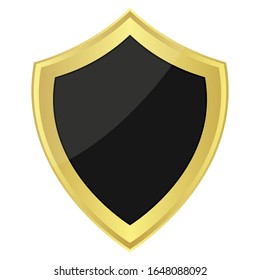 Shield icon for web design isolated on white background. Flat, vector illustration.