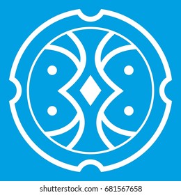 Shield icon white isolated on blue background vector illustration