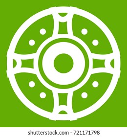 Shield icon white isolated on green background. Vector illustration