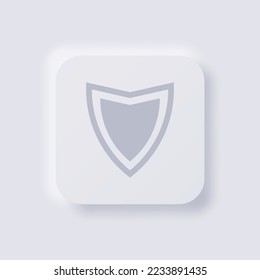 Icono Escudo, Neumorfismo blanco diseño de interfaz de usuario suave para diseño web, interfaz de usuario de aplicación y más, Button, Vector.