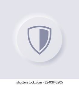 Icono Escudo, Neumorfismo blanco diseño de interfaz de usuario suave para diseño web, interfaz de usuario de aplicación y más, Button, Vector.