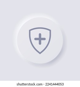 Icono Escudo, Neumorfismo blanco diseño de interfaz de usuario suave para diseño web, interfaz de usuario de aplicación y más, Button, Vector.