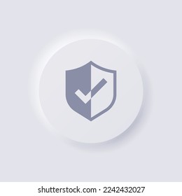 Shield icon, White Neumorphism soft UI Design for Web design, Application UI and more, Button, Vector.