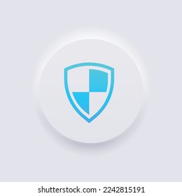 Shield icon, White Neumorphism soft UI Design for Web design, Application UI and more, Button, Vector.