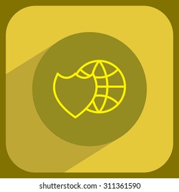 shield icon with a world globe