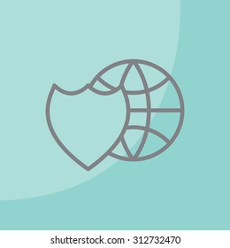 shield icon with a world globe