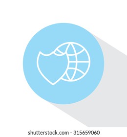 shield icon with a world globe