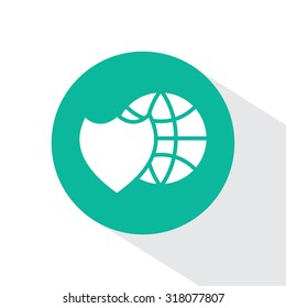 shield icon with a world globe