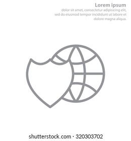 shield icon with a world globe