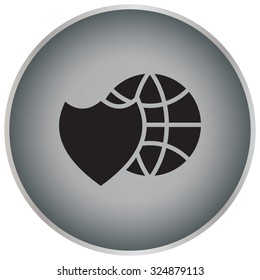 shield icon with a world globe