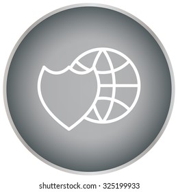 shield icon with a world globe