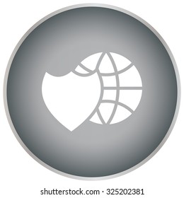 shield icon with a world globe