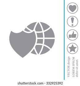 shield icon with a world globe