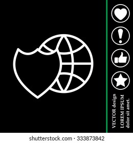 shield icon with a world globe