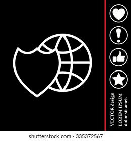 shield icon with a world globe