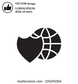 shield icon with a world globe