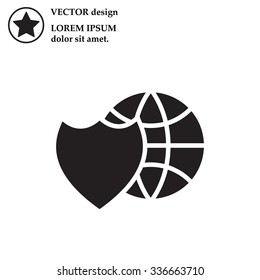 shield icon with a world globe