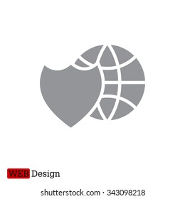 shield icon with a world globe