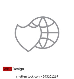 shield icon with a world globe